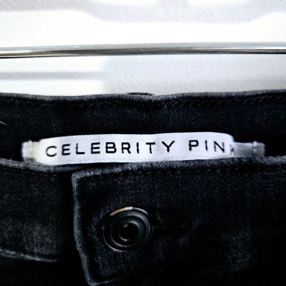 Celebrity Pink Size 13/31 Stretch Skinny Jean Black Distressed Thrashed Emo Punk - Picture 5 of 6